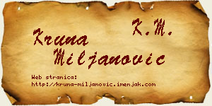 Kruna Miljanović vizit kartica